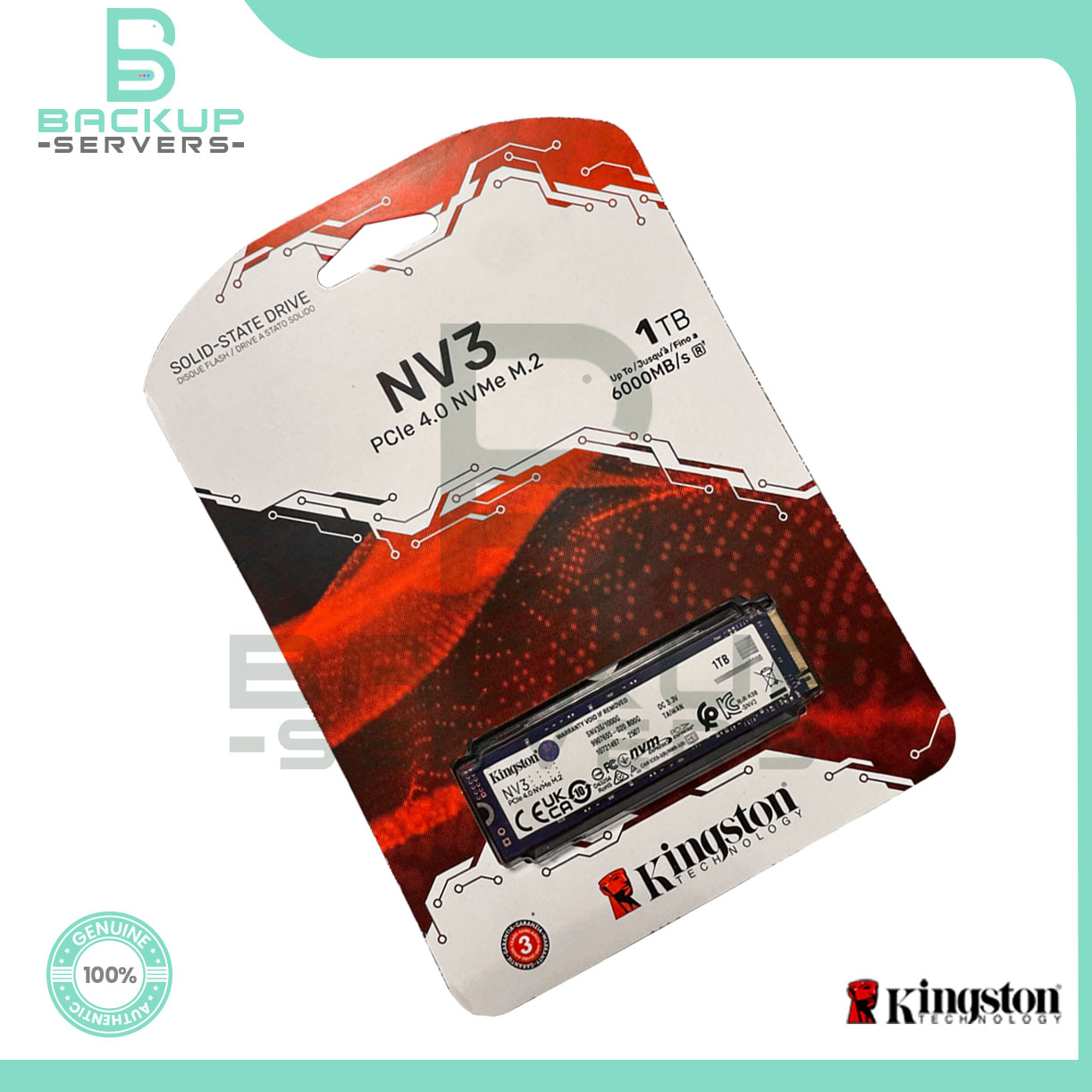 SNV3S/1000G Kingston NV3 1TB PCI Express 4.0 NVMe M.2 Solid State